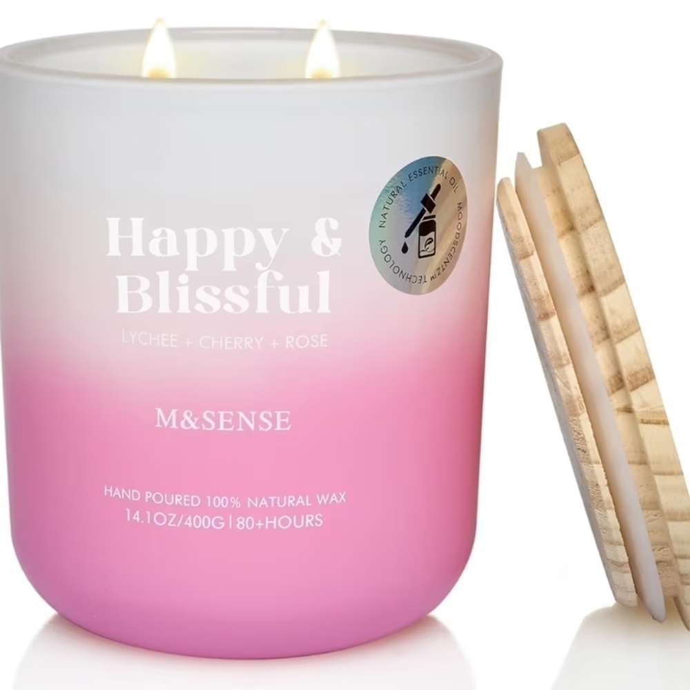 M&SENSE Cherry Blossom Candle Rose Scented Candle